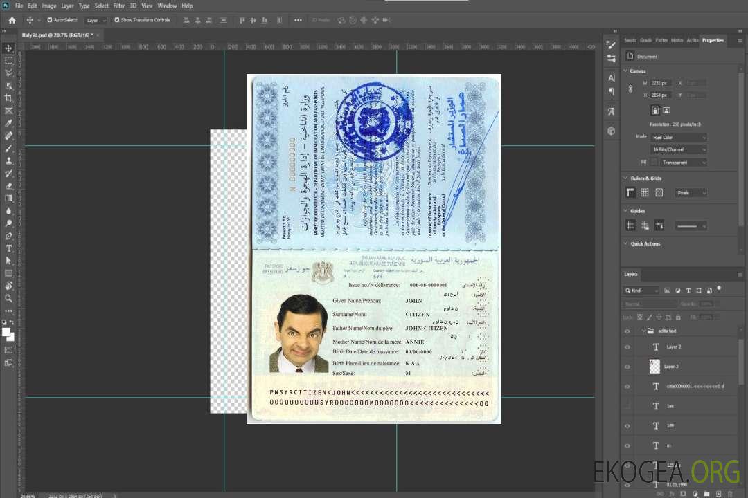 Passeport syrien template Passeport syrien template